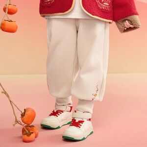 NWOT balabala Lunar New Year Chinese Jogger Pants (Cream, Unisex)